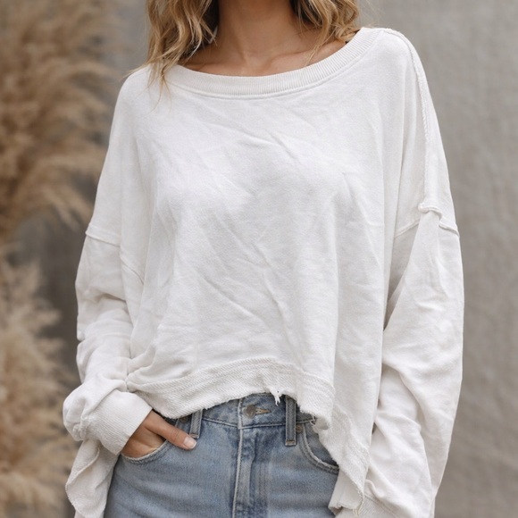 Free People Tops - Free People White Women's Sweatshirt